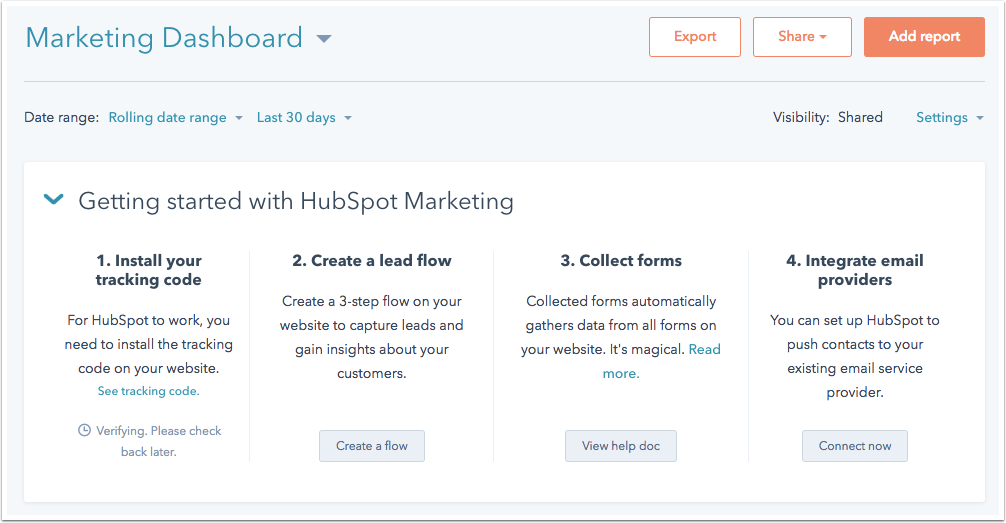 HubSpot Marketing Free tool