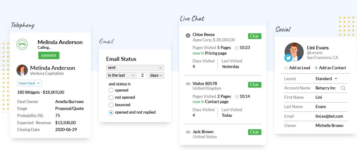 Ejemplo de CRM cloud: Zoho
