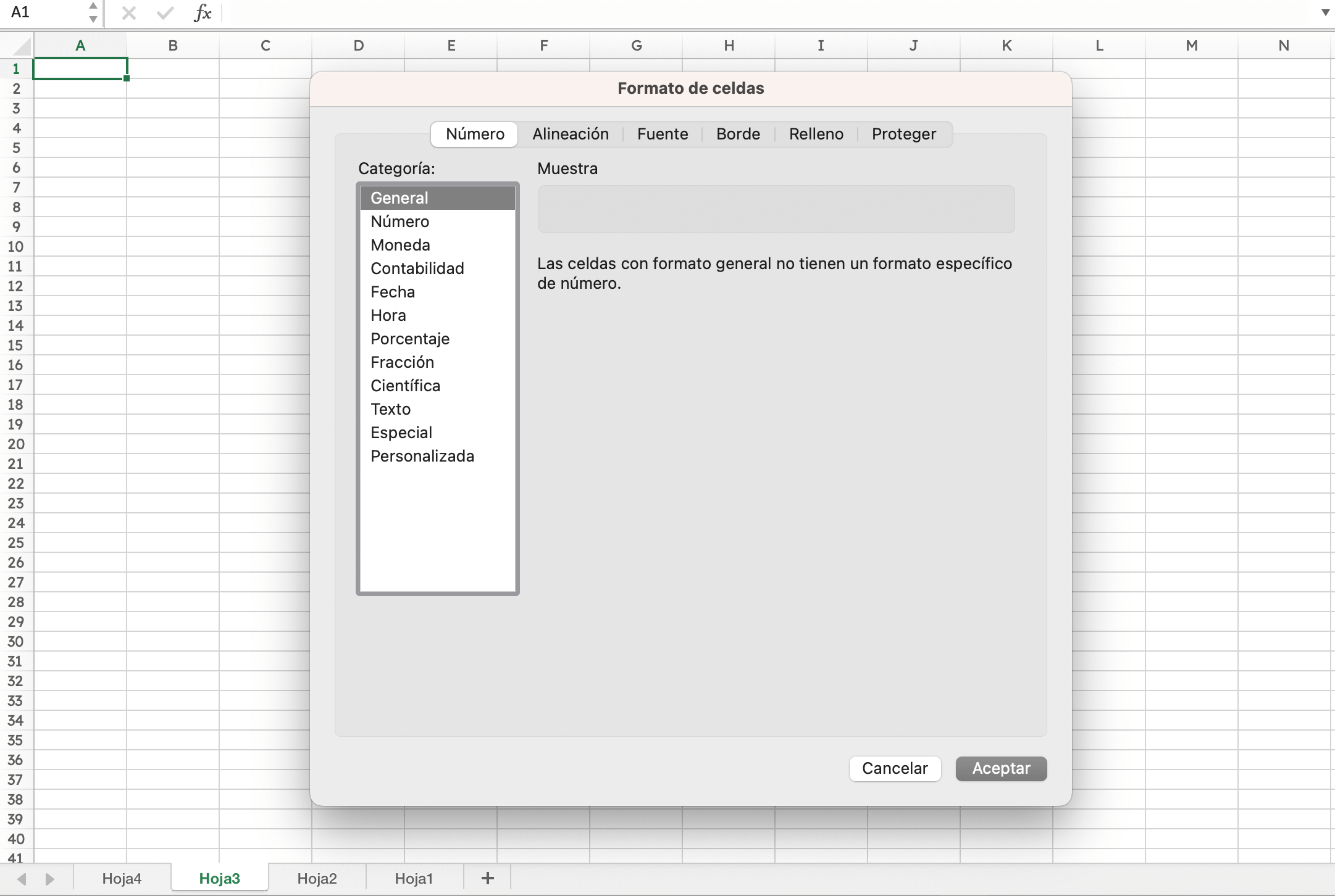 Atajo de excel para cambiar el formato de celda
