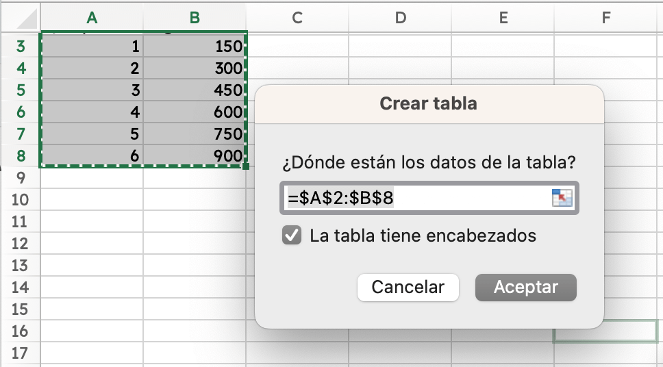 Crear una tabla en excel para tu empresa