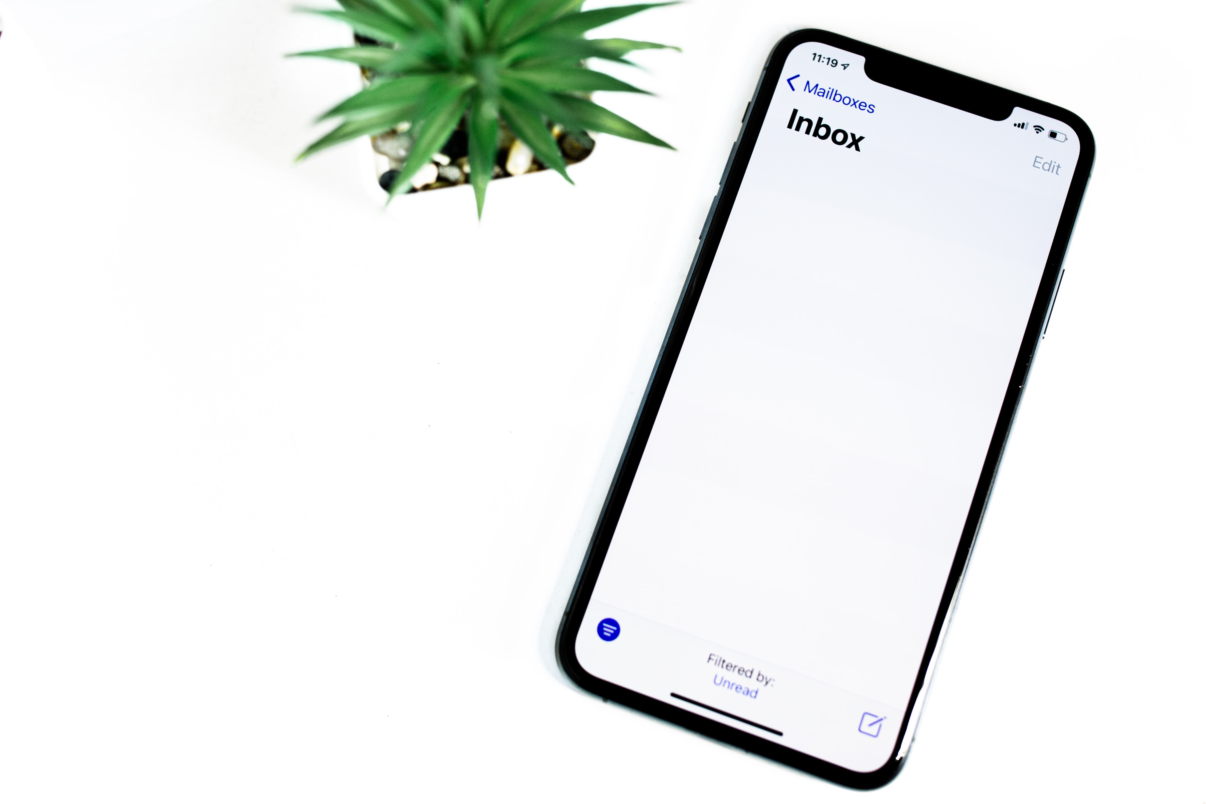 Boîte mail sur smartphone
