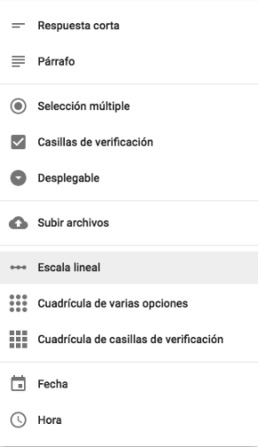 Herramientas para escala de Likert: Google Forms