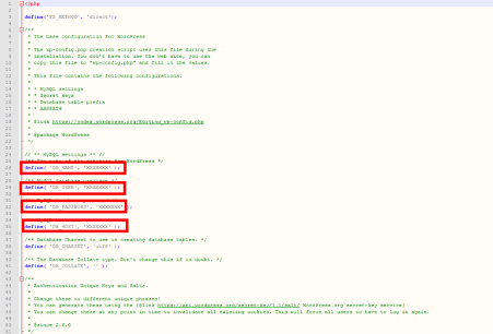 Intégration informations WordPress