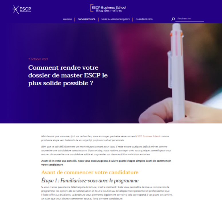 Marketing en ligne de l'ESCP