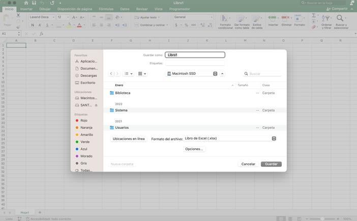 Ejemplo de atajo en excel