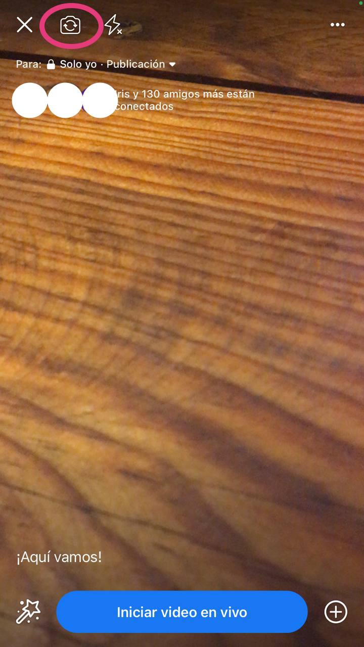 Cómo transmitir en vivo en Facebook: cambiar la cámara que se usará para un Facebook Live