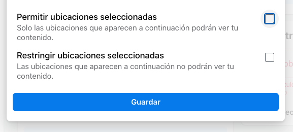Cómo permitir y/o restringir ubicaciones de transmisiones desde Facebook Live en PC