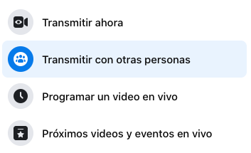 Cómo transmitir con otras personas un Facebook Live desde PC