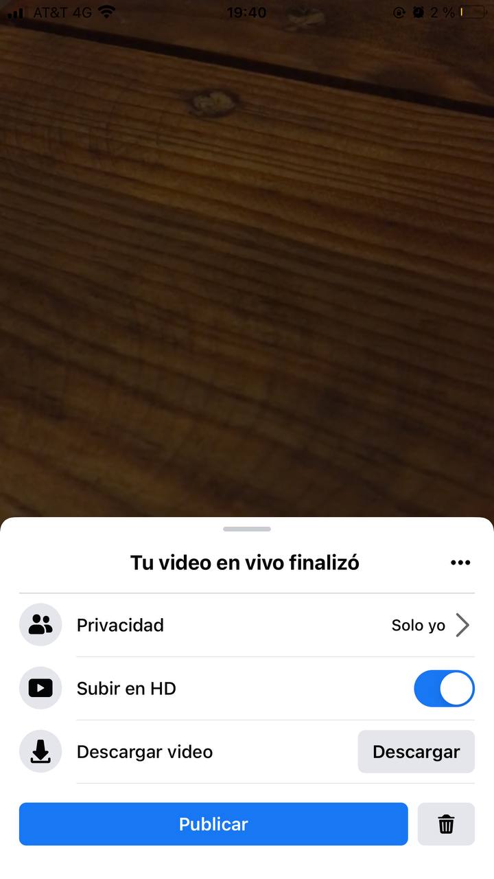 Cómo usar Facebook Live: finalizar transmisión desde la app