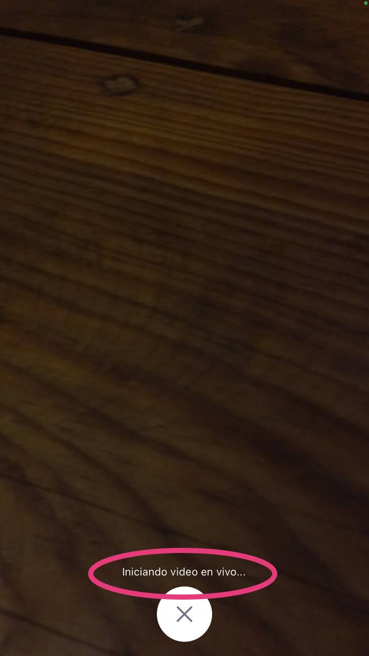 Cómo activar Facebook Live: aviso de que Facebook Live está iniciando desde la app móvil