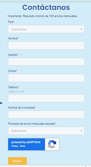 formularios para el registro de nuevos clientes  - ejemplo