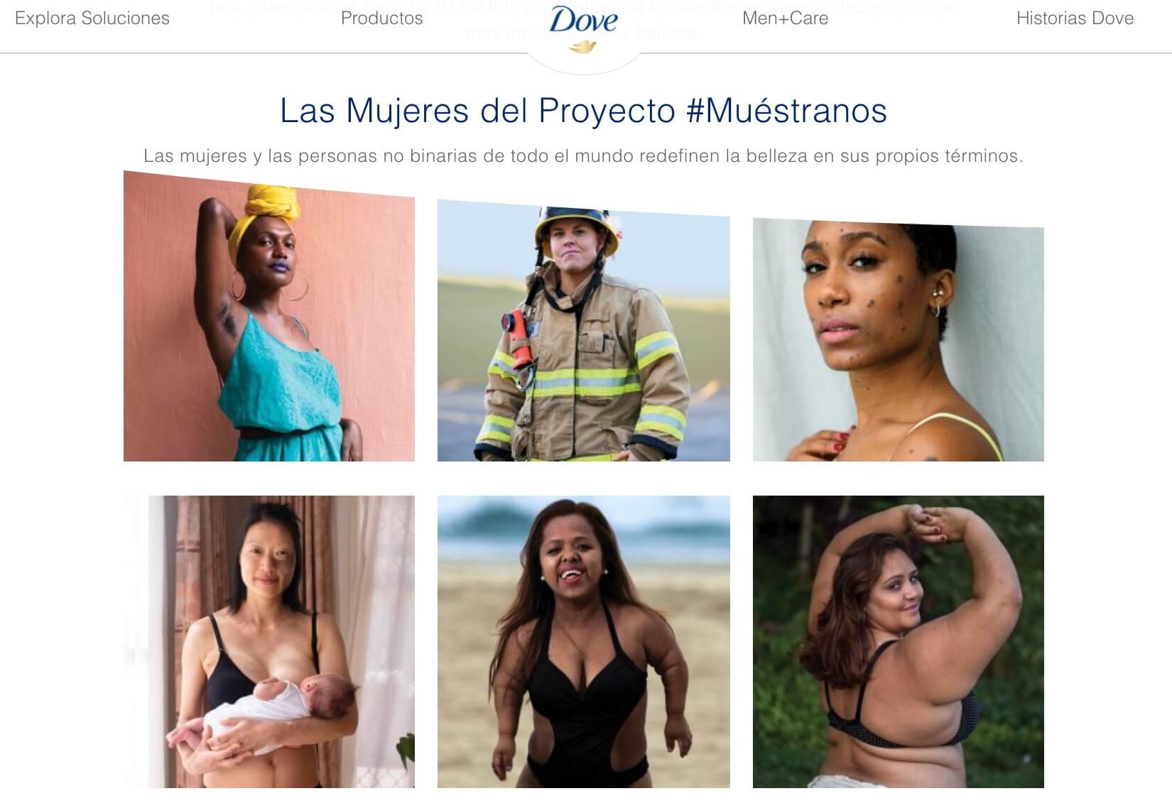 Ejemplo de estrategia de publicidad, Dove #Múestranos