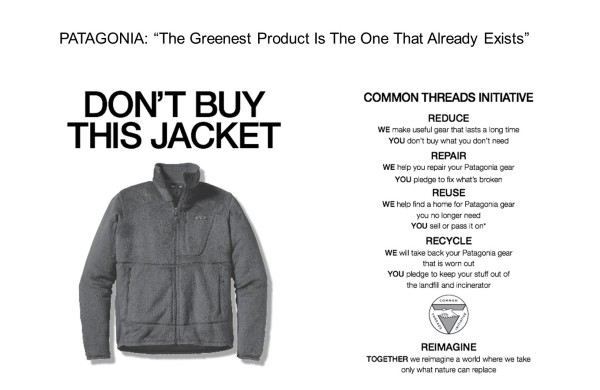 exemple marketing inversé patagonia