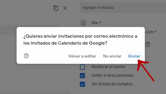 Cómo crear una reunión en Meet: enviar invitación