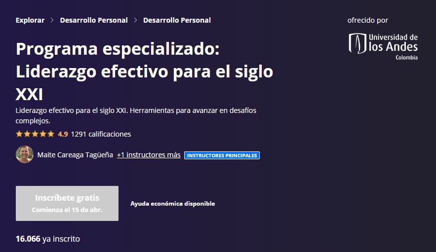 Curso de liderazgo efectivo de Coursera