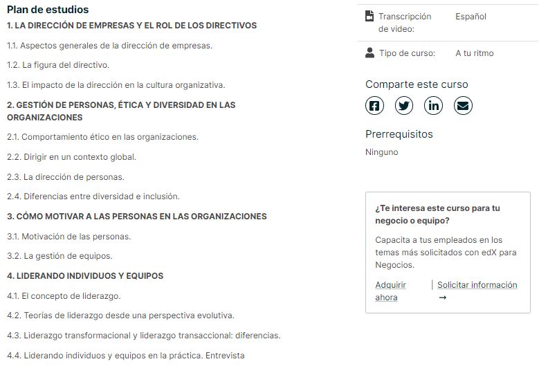 Curso de liderazgo inclusivo de edX