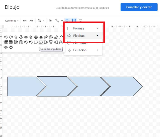 Línea de tiempo en Documentos de Google