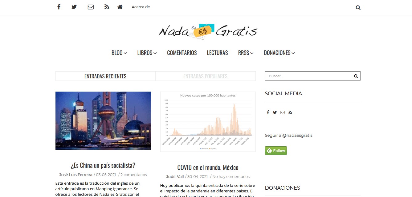 Nombres peculiares de blogs: Nada es gratis