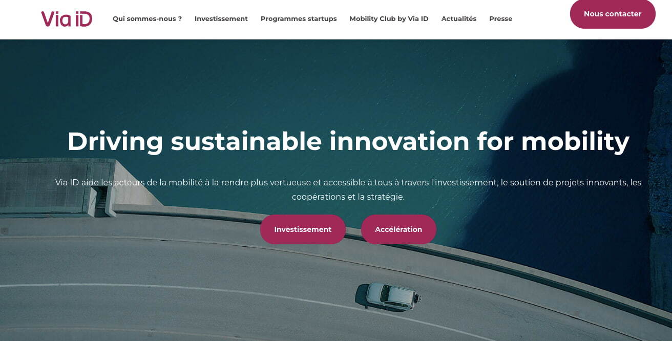 page accueil site incubateur via id