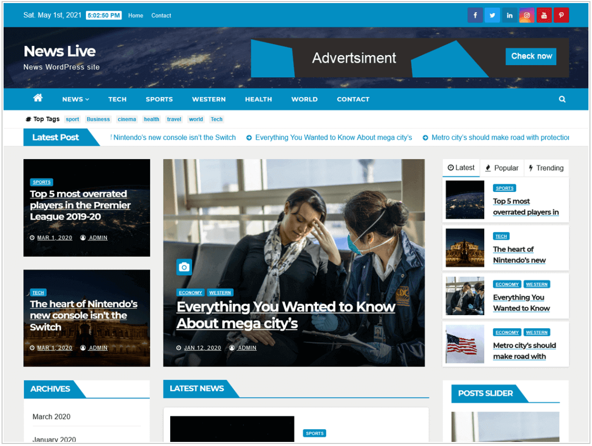 Tema de Wordpress News Live