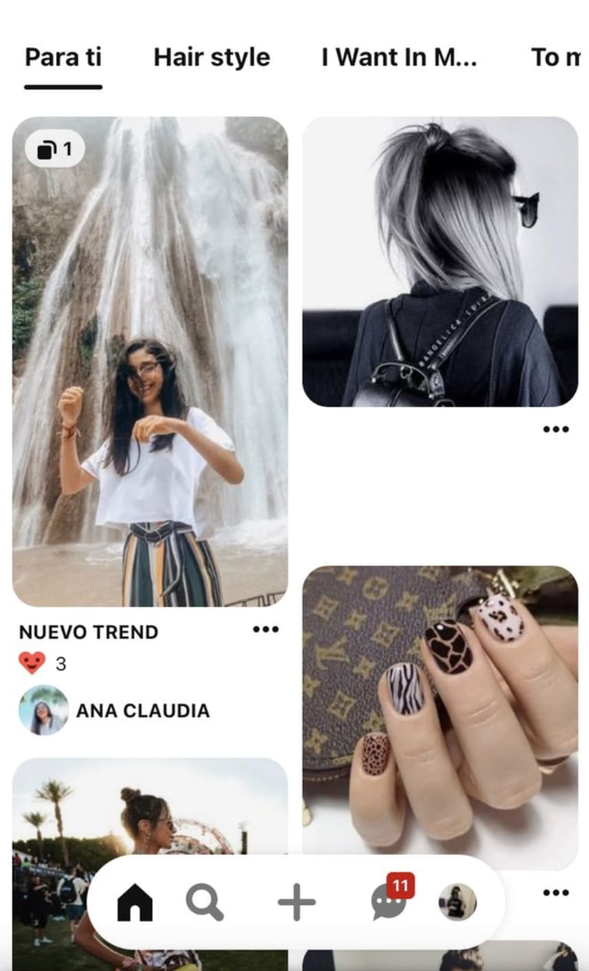 Ejemplo de una progressive web app: Pinterest