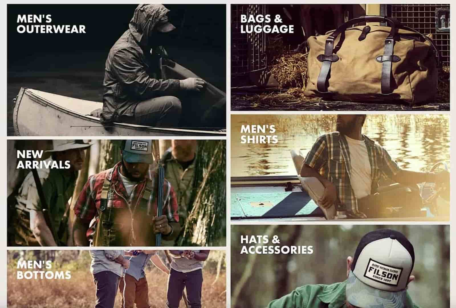 Ejemplo de sitios web que utilizan grid CSS: Filson