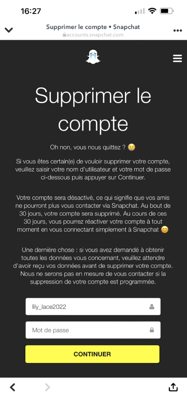 Supprimer son compte Snapchat en 5 étapes