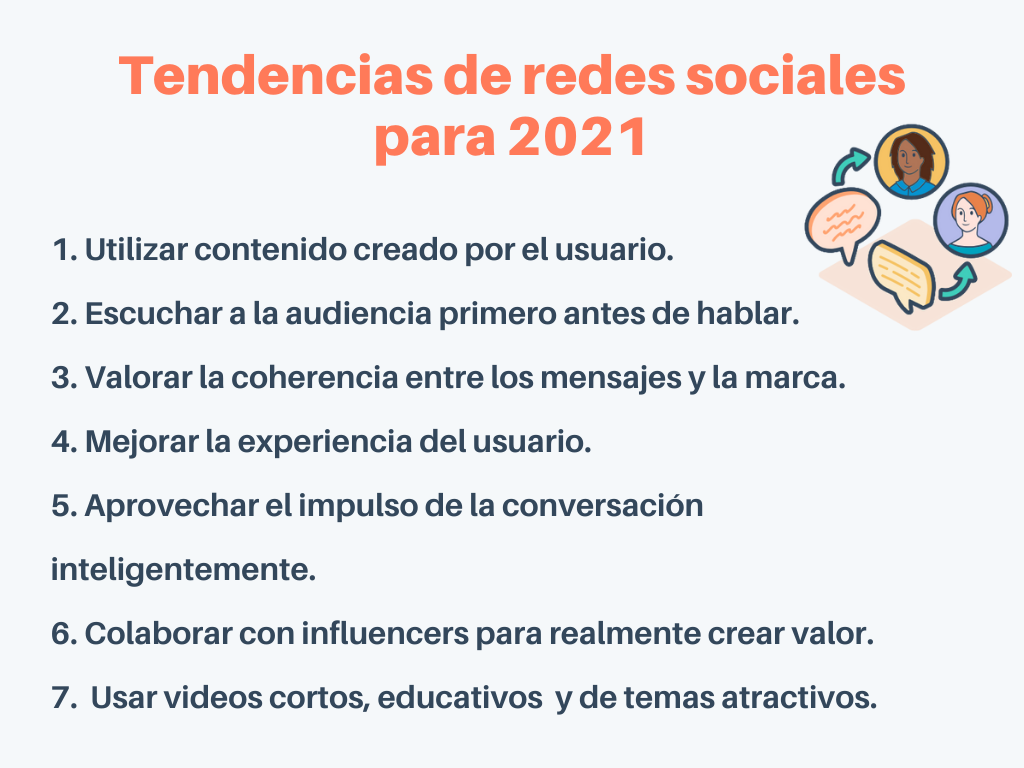 Tendencias de las redes sociales en 2021