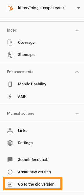 Cómo ir a la vieja versión de Google Search Console