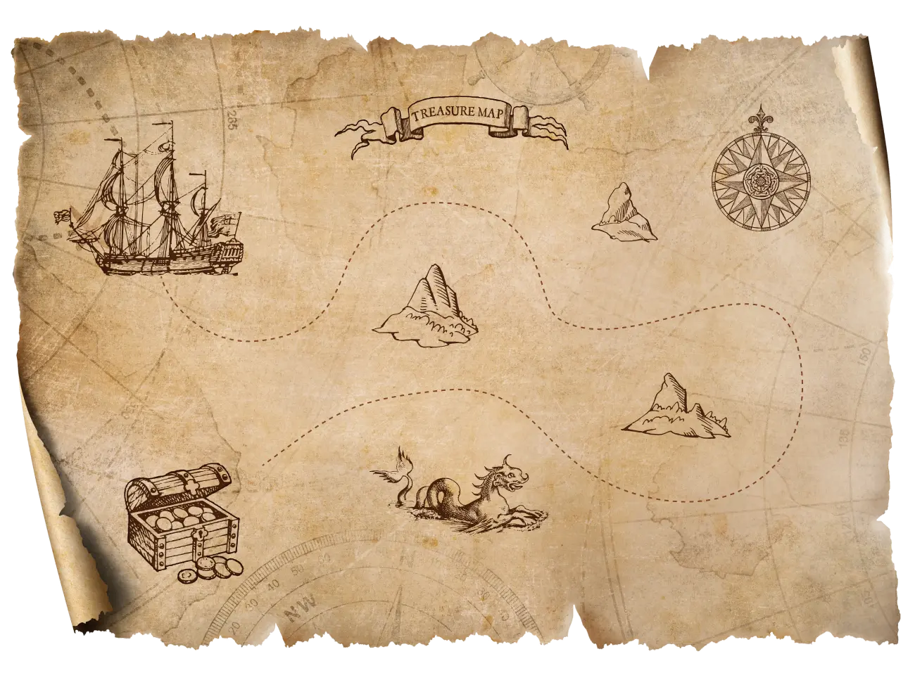 Treasure map showing 7 common business challenges