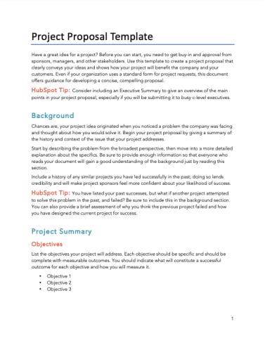 Project proposal template word