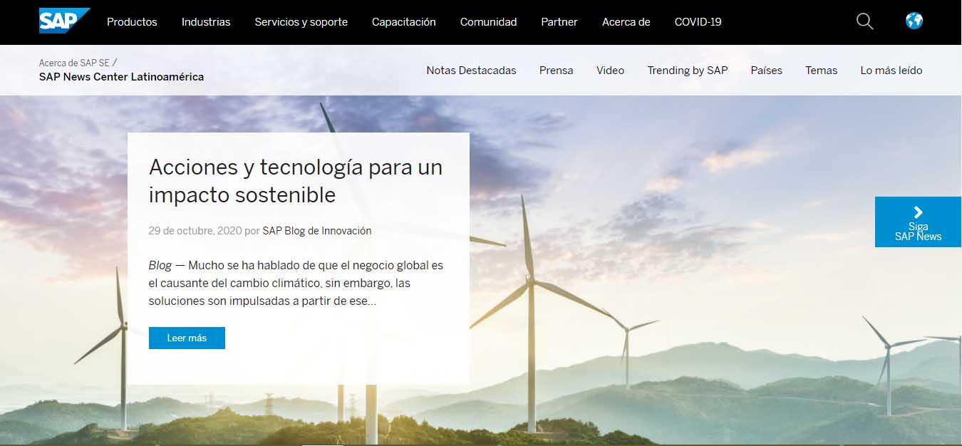 Ejemplo de marketing B2B de SAP
