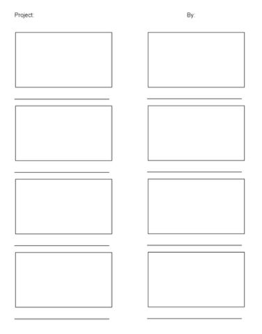 Storyboard template example for businesses with eight panels.