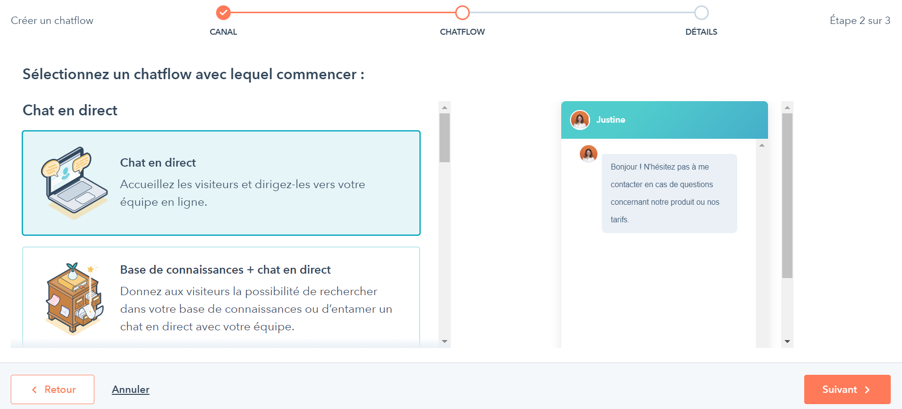 création d'un live chat dans HubSpot 